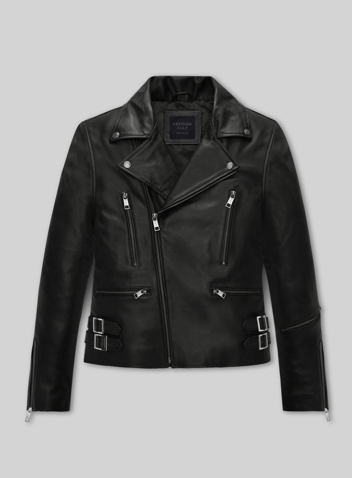 Bruna Marquezine Blue Beetle Leather Jacket – front view