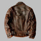 Men's Brown Cafe Racer Jacket - Vintage Biker Motorcycle Genuine Lambskin Leather Jacket