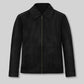 Californication Hank Moody Season 5 Black Leather Jacket – front view