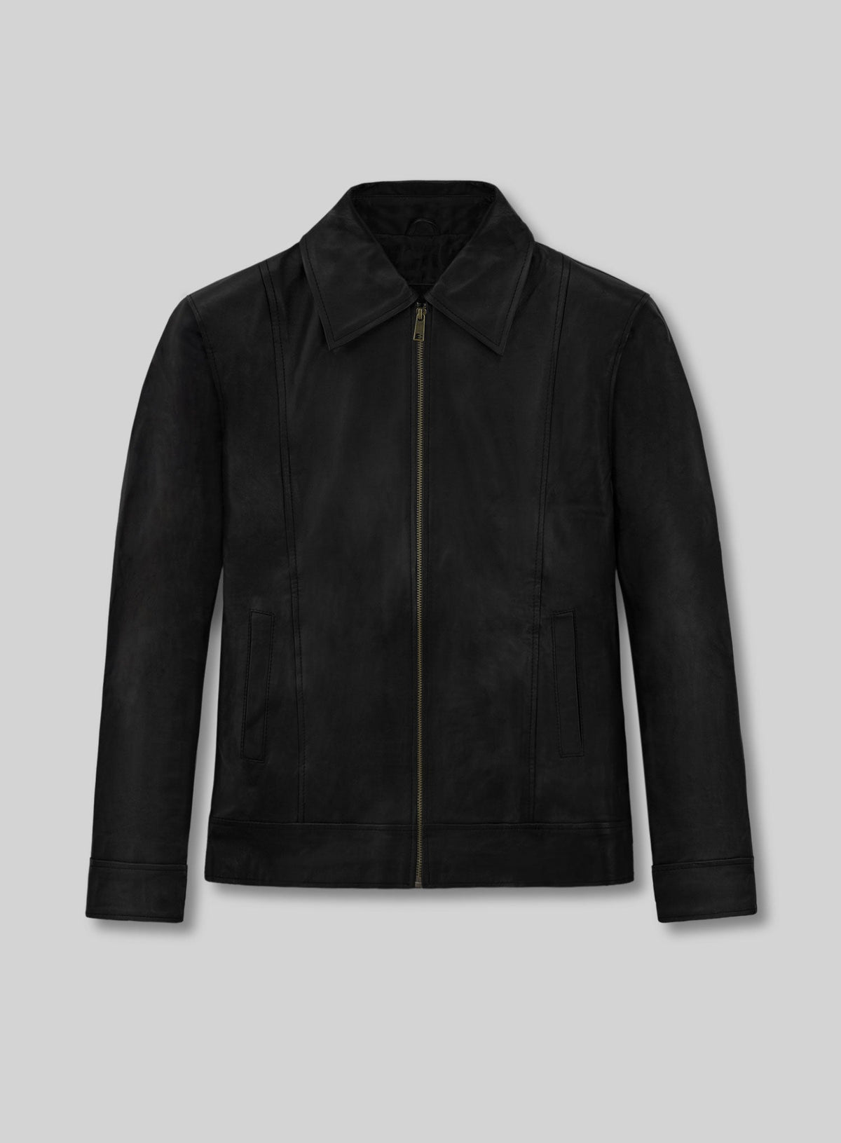 Californication Hank Moody Season 5 Black Leather Jacket – front view