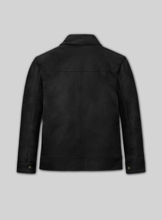 Californication Hank Moody Season 5 Black Leather Jacket – back view
