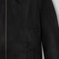 Californication Hank Moody Season 5 Black Leather Jacket – close-up detail of front closure, pocket and leather stitching
