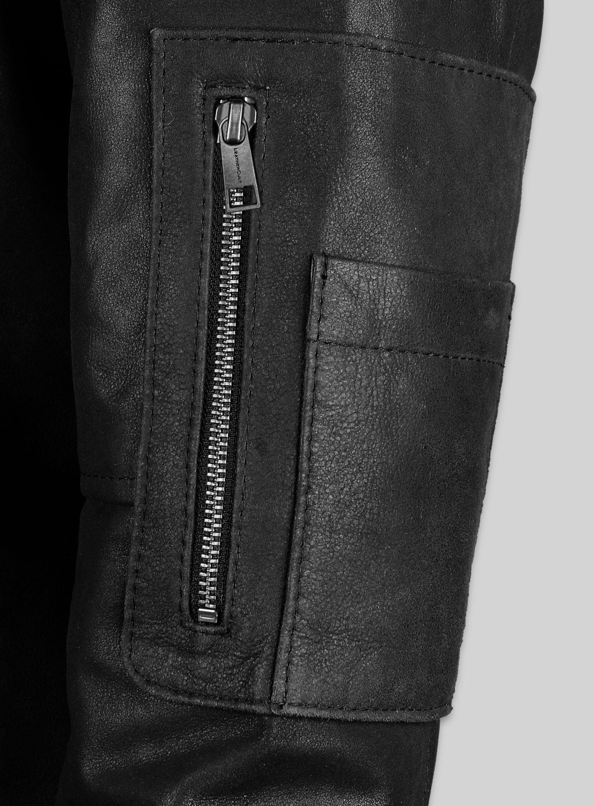 Californication Season 3 Hank Moody Black Leather Jacket – close-up and worn views