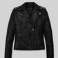 Cameron Diaz Annie Black Leather Jacket – front view