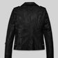 Cameron Diaz Annie Black Leather Jacket – back view