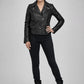 Cameron Diaz Annie Black Leather Jacket – close-up and worn views