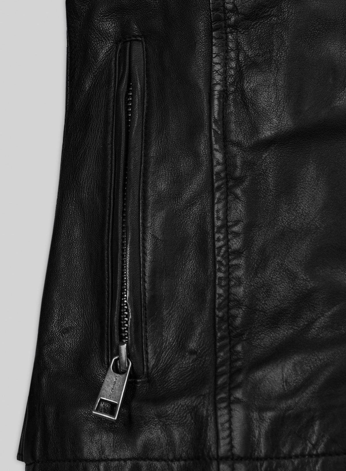 Cameron Diaz Annie Black Leather Jacket – close-up and worn views