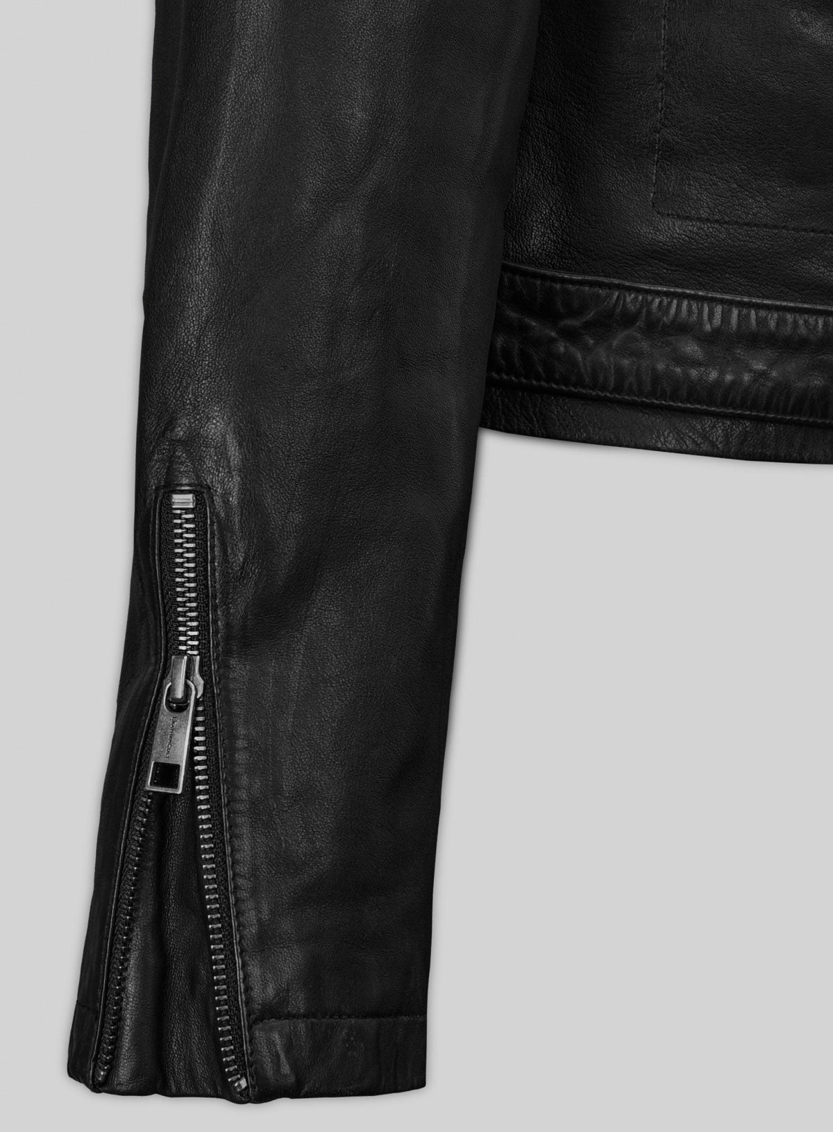 Cameron Diaz Annie Black Leather Jacket – close-up and worn views