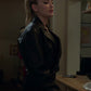 Camille Razat Emily in Paris Black Leather Jacket – close-up and worn views