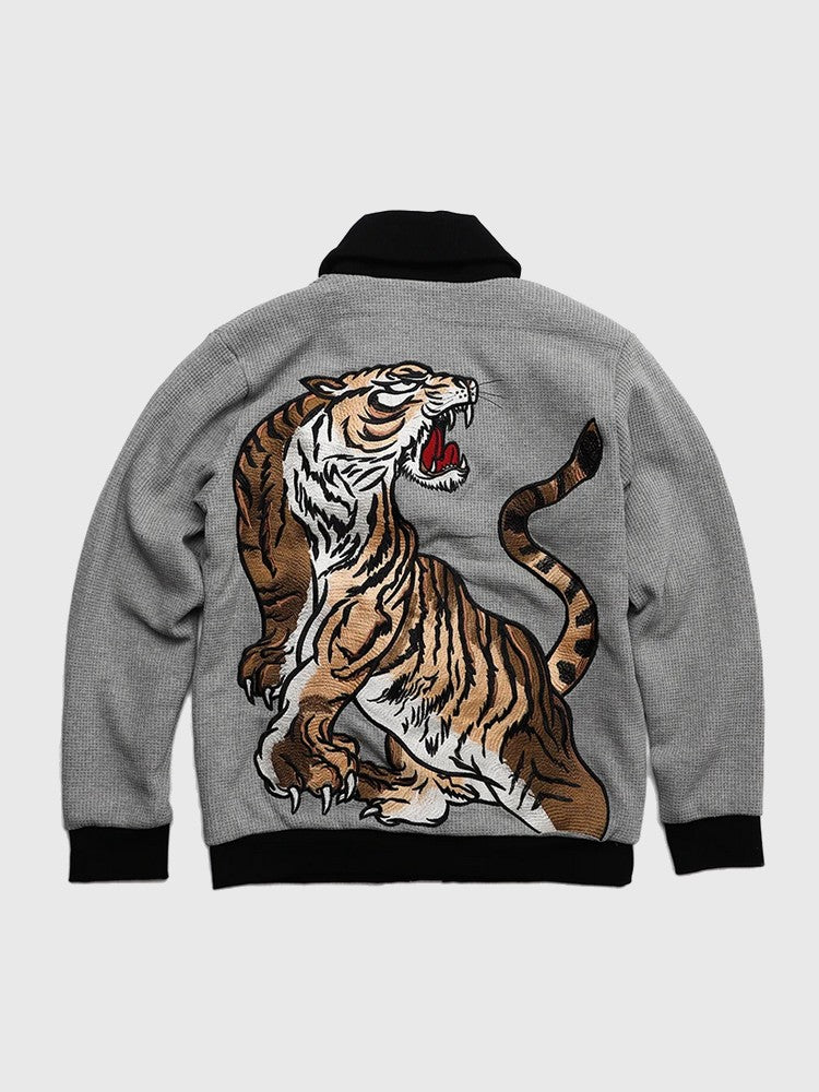 Japanese Tiger Embroidered Cardigan - Sublimation Jacket ( Recreated Edition )