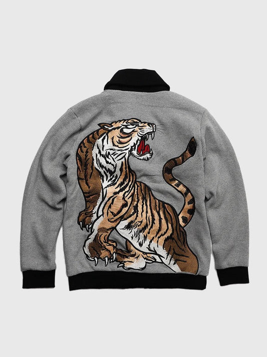 Japanese Tiger Embroidered Cardigan - Sublimation Jacket ( Recreated Edition )