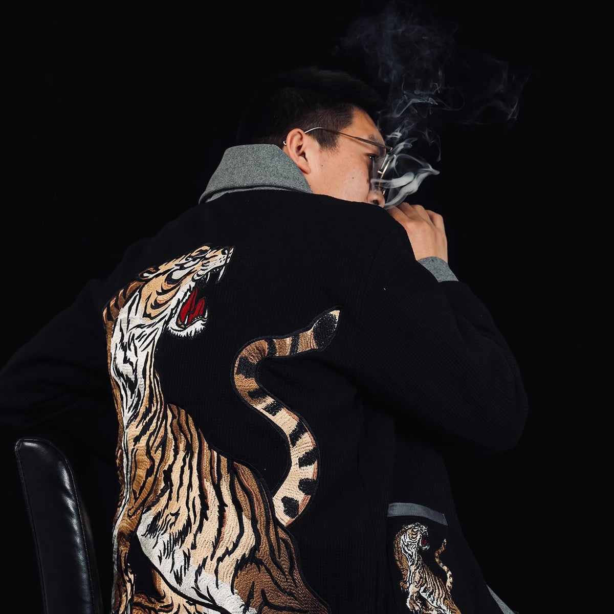 Japanese Tiger Embroidered Cardigan - Sublimation Jacket ( Recreated Edition )