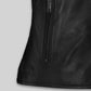 Carrie Anne Moss The Matrix Resurrections Black Leather Jacket – close-up and worn views