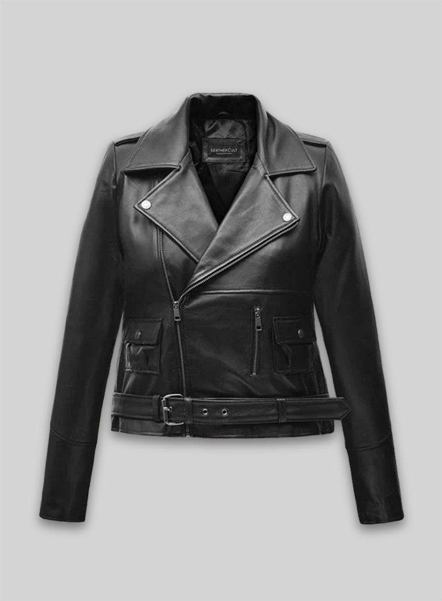 Cate Blanchett Black Leather Jacket – front view