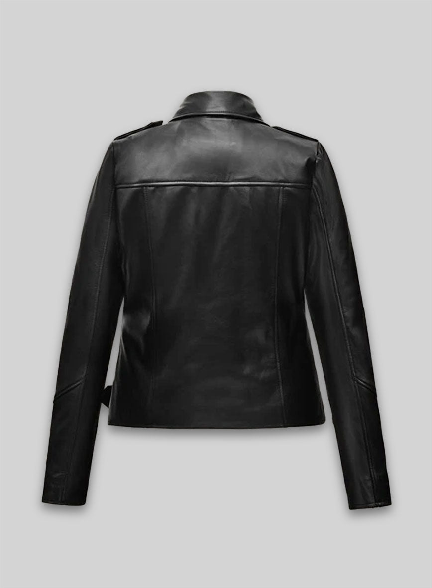 Cate Blanchett Black Leather Jacket – back view