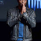 Chadwick Boseman Black Leather Jacket – close-up and worn views