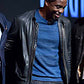 Chadwick Boseman Black Leather Jacket – close-up and worn views