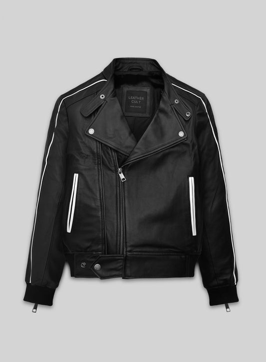 Channing Tatum Black Leather Jacket – front view