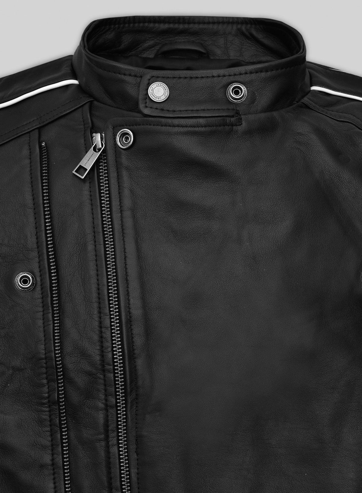 Channing Tatum Black Leather Jacket – close-up and worn views