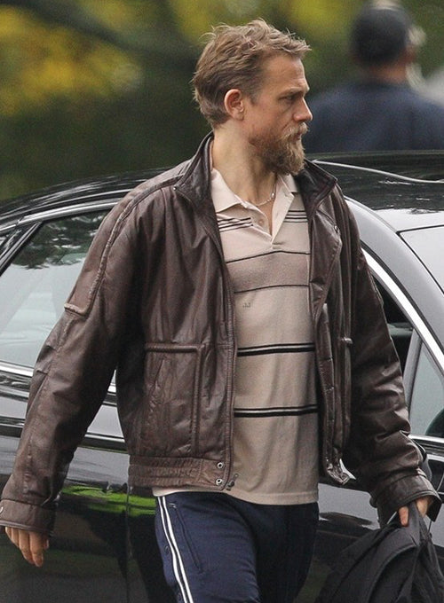 Charlie Hunnam Jungleland Black Leather Jacket – Charlie Hunnam Jungleland wearing the look, photo 3