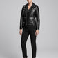 Charlize Theron Black Leather Jacket – close-up and worn views