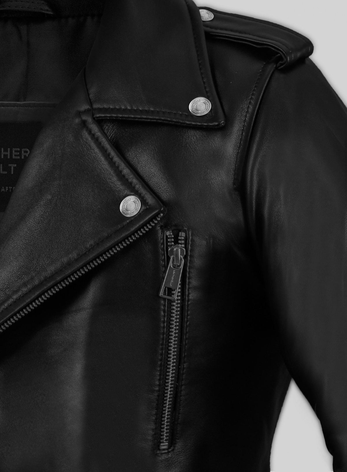 Charlize Theron Black Leather Jacket – close-up and worn views