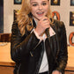 Chloe Grace Moretz Black Leather Jacket – alternate view