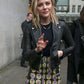 Chloe Grace Moretz Black Biker Leather Jacket – close-up and worn views