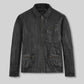 Chris Hemsworth Black Leather Jacket – front view