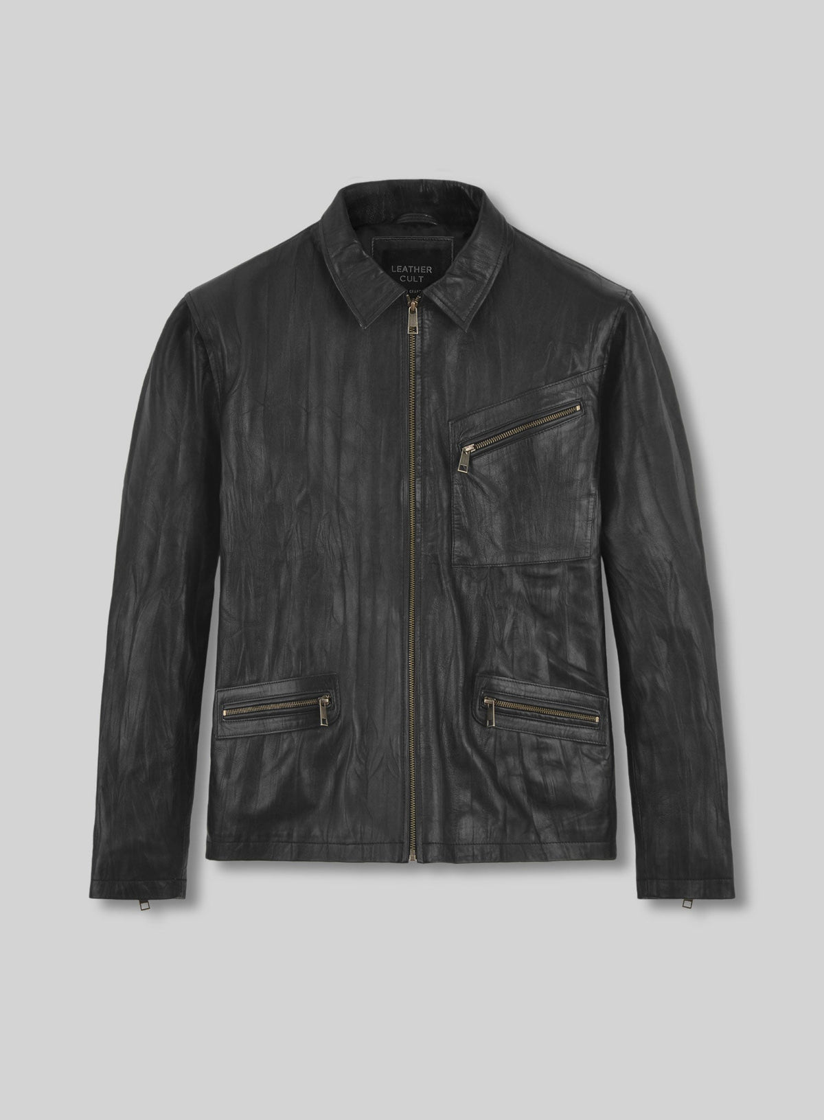 Chris Hemsworth Black Leather Jacket – front view