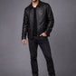 Chris Hemsworth Black Leather Jacket – close-up and worn views