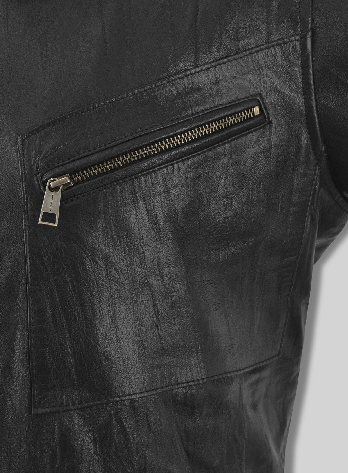 Chris Hemsworth Black Leather Jacket – close-up and worn views