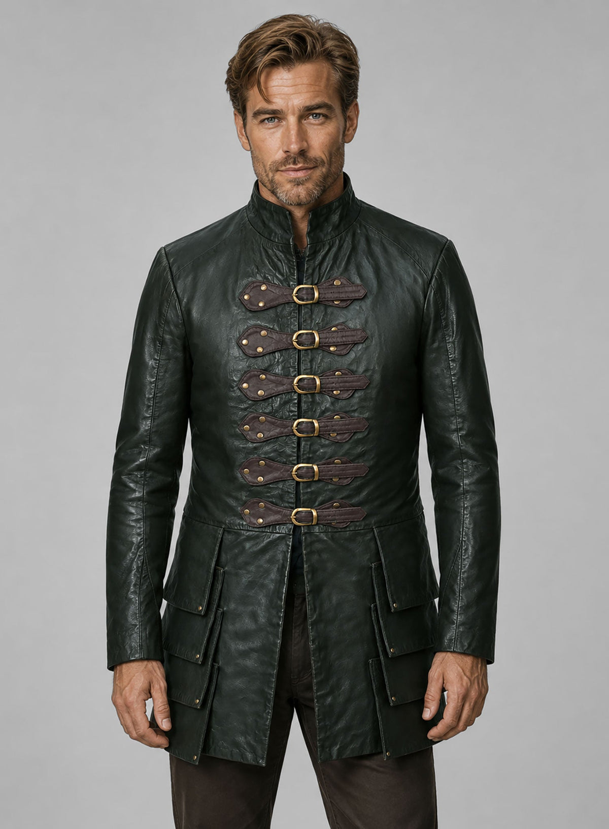 Chris Pine Dungeons and Dragons Leather Trench Coat view 5