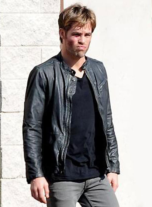 Chris Pine Horrible Bosses 2 Black Leather Jacket – alternate view