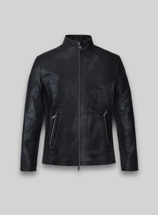 Chris Pratt MTV Movie Awards Black Leather Jacket – front view