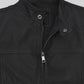 Chris Hemsworth Thor Promo Black Leather Jacket – close-up detail of hardware and pockets
