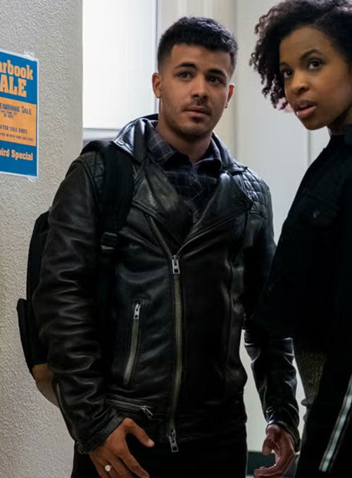 Christian Navarro 13 Reasons Why Black Leather Jacket – Christian Navarro celebrity photo in 13 Reasons Why