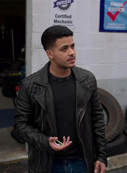 Christian Navarro 13 Reasons Why Black Leather Jacket – Christian Navarro wearing the look, photo 3