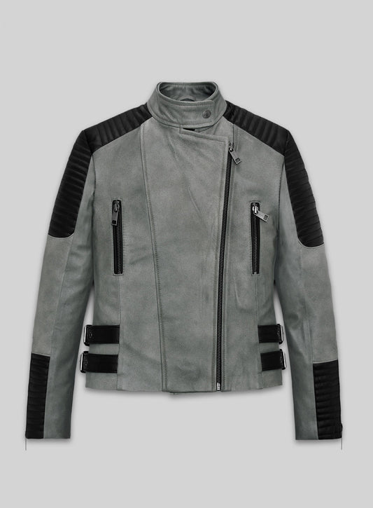 Christian Serratos The Walking Dead Black Leather Jacket – front view