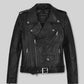 Claire Foy The Girl in the Spider's Web Black Leather Jacket – front view