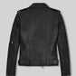 Claire Foy The Girl in the Spider's Web Black Leather Jacket – back view