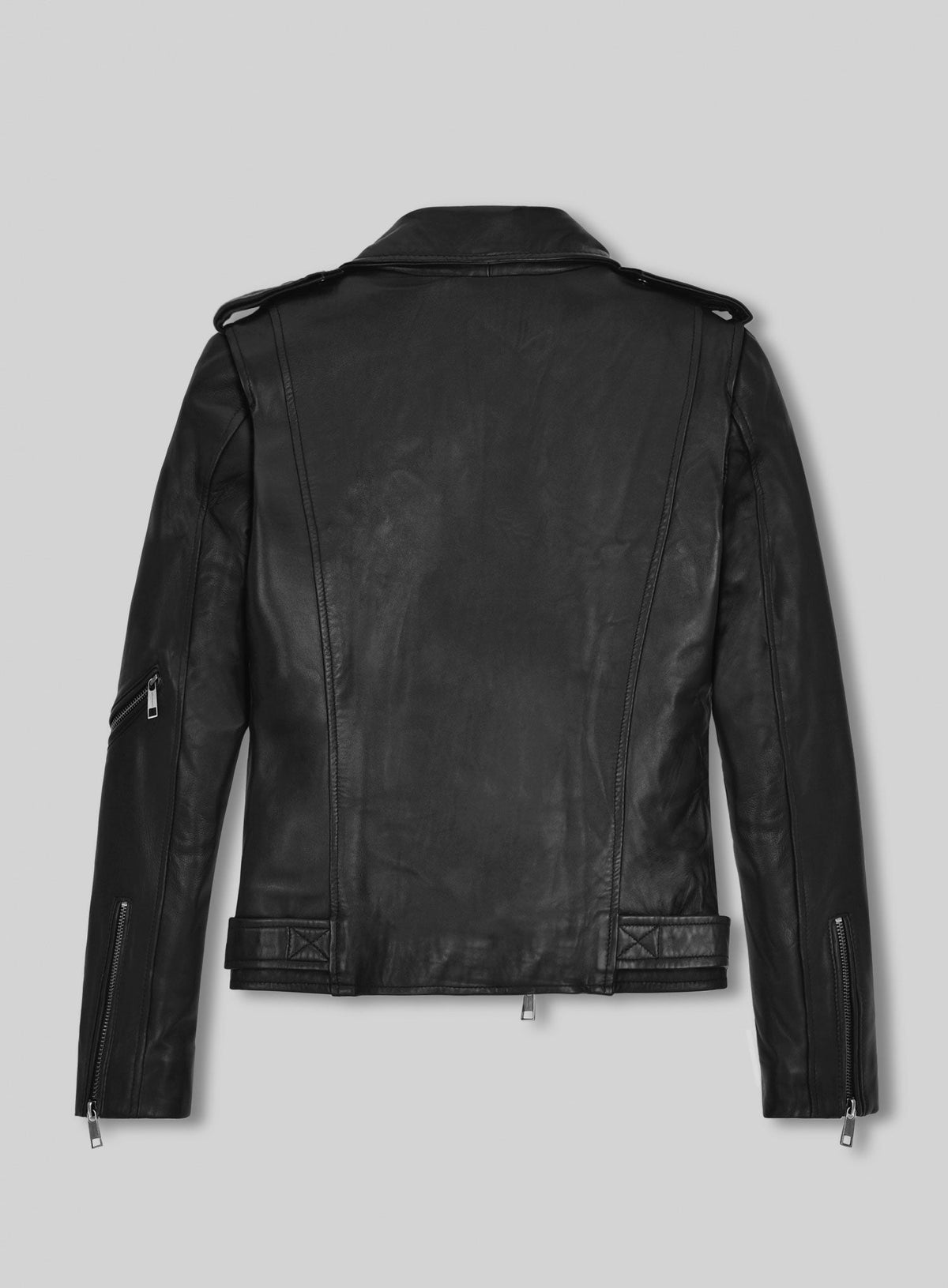Claire Foy The Girl in the Spider's Web Black Leather Jacket – back view