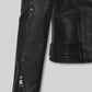 Claire Foy The Girl in the Spider's Web Black Leather Jacket – close-up and worn views