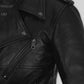 Claire Foy The Girl in the Spider's Web Black Leather Jacket – close-up and worn views