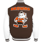 Cleveland Browns Retro Classic Brown/White Varsity Jacket