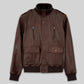 Cristiano Ronaldo Black Bomber Leather Jacket – front view