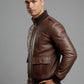 Cristiano Ronaldo Black Bomber Leather Jacket – alternate view