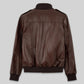 Cristiano Ronaldo Black Bomber Leather Jacket – back view