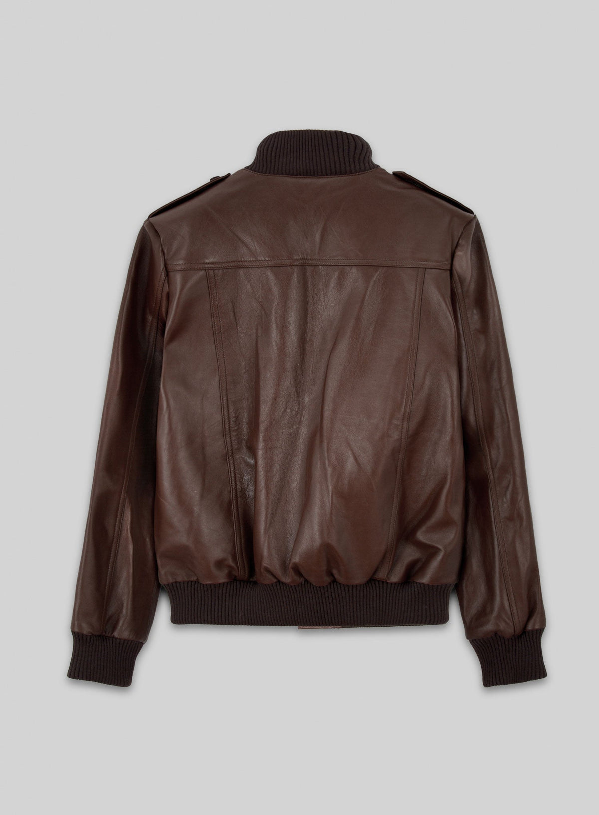 Cristiano Ronaldo Black Bomber Leather Jacket – back view