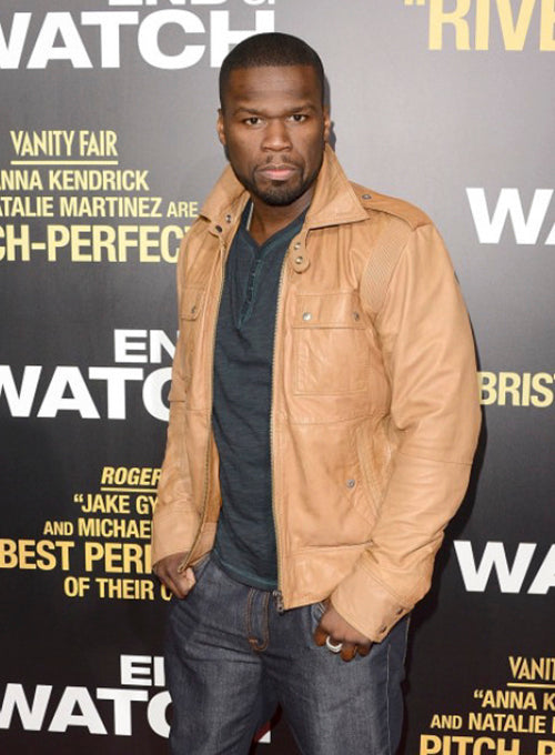 Curtis James Jackson III Brown Leather Jacket – Curtis James wearing the look, photo 2